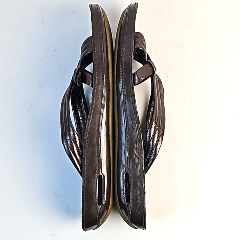 Cole Haan Brown Sandals with Crisscross Straps and Contoured Footbed - Picture 10 of 16